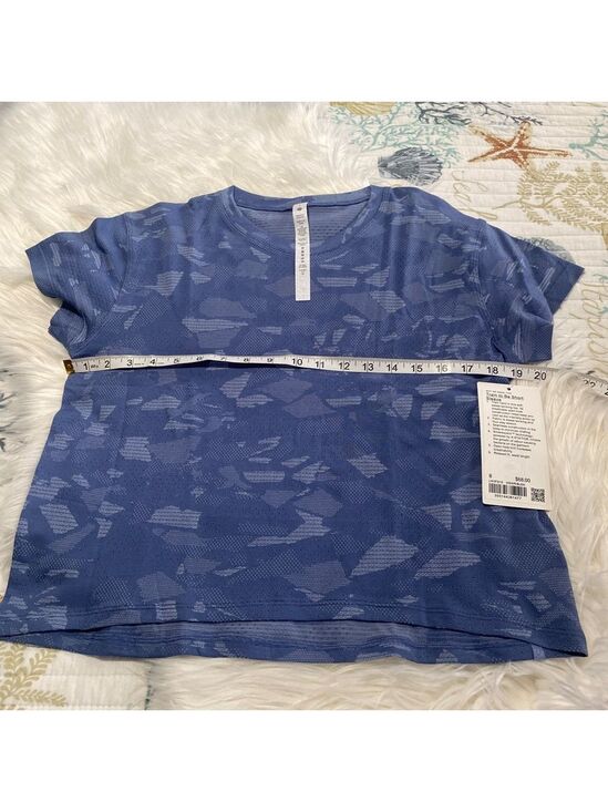 Lululemon Tops - Lululemon woman’s Blue Train to Be Short Sleeve Tee Size 8